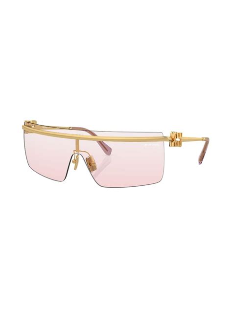 miu miu sonnenbrille gold|Miu Miu Eyewear Rimless square.